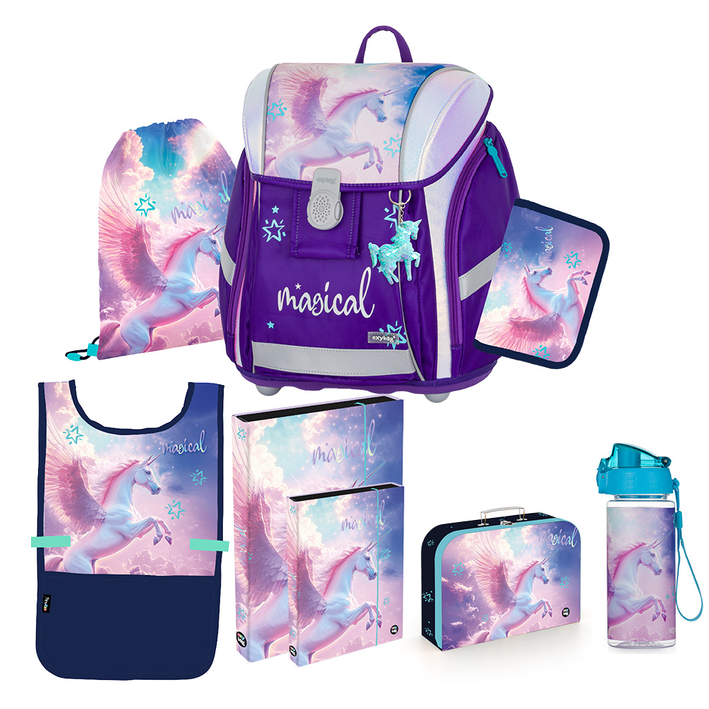 Levně Oxybag Školní set 8ks PREMIUM Light Pegas Magical