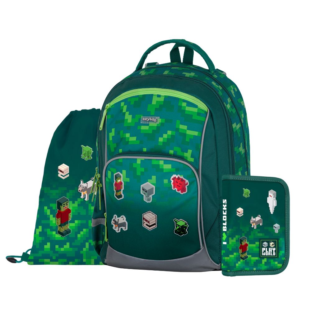 Oxybag Školní set 3ks OXY GO Playworld Pixel
