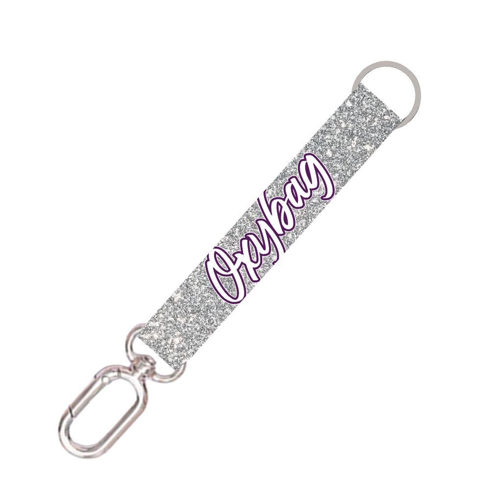 Levně Oxybag Krátká klíčenka s karabinkou Silver glitter