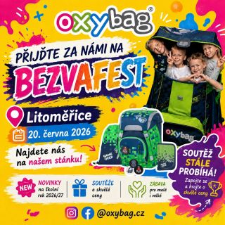 BEZVAFEST pokračuje a my u toho nebudeme chybět! 💙🎒 Přijďte za námi 20. června 2026 do Litoměřic ke stánku OXYBAG. Čekají...
