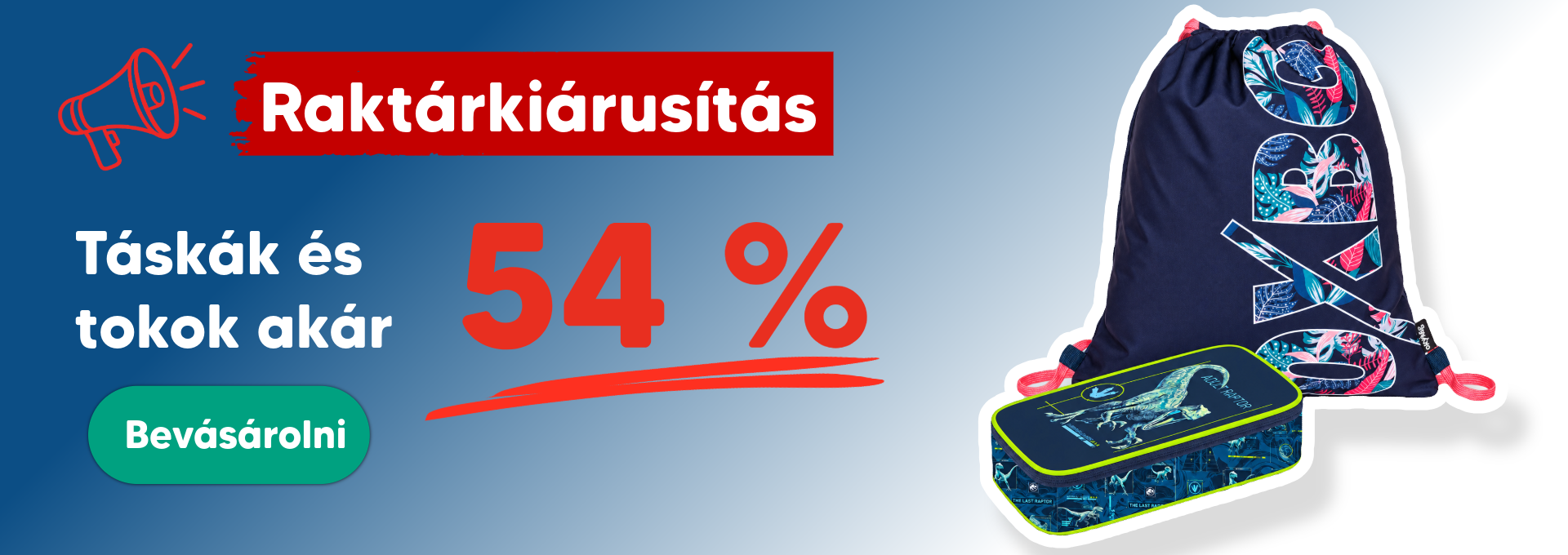 Táskák és tokok kiárusítása akár 54 %-os kedvezménnyel