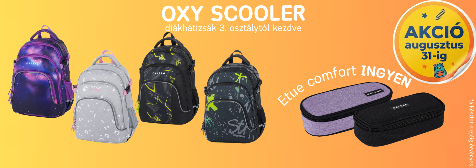 oxy scooler diákhátizsák ingyenes Comfort tolltartóval – akció 8. 31-ig.