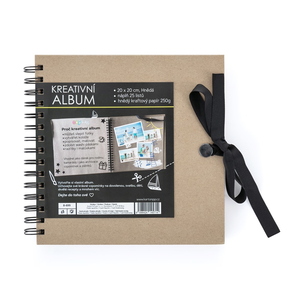 Kreatív album 20,5 x 20,5 cm barna akciós termékkép 1