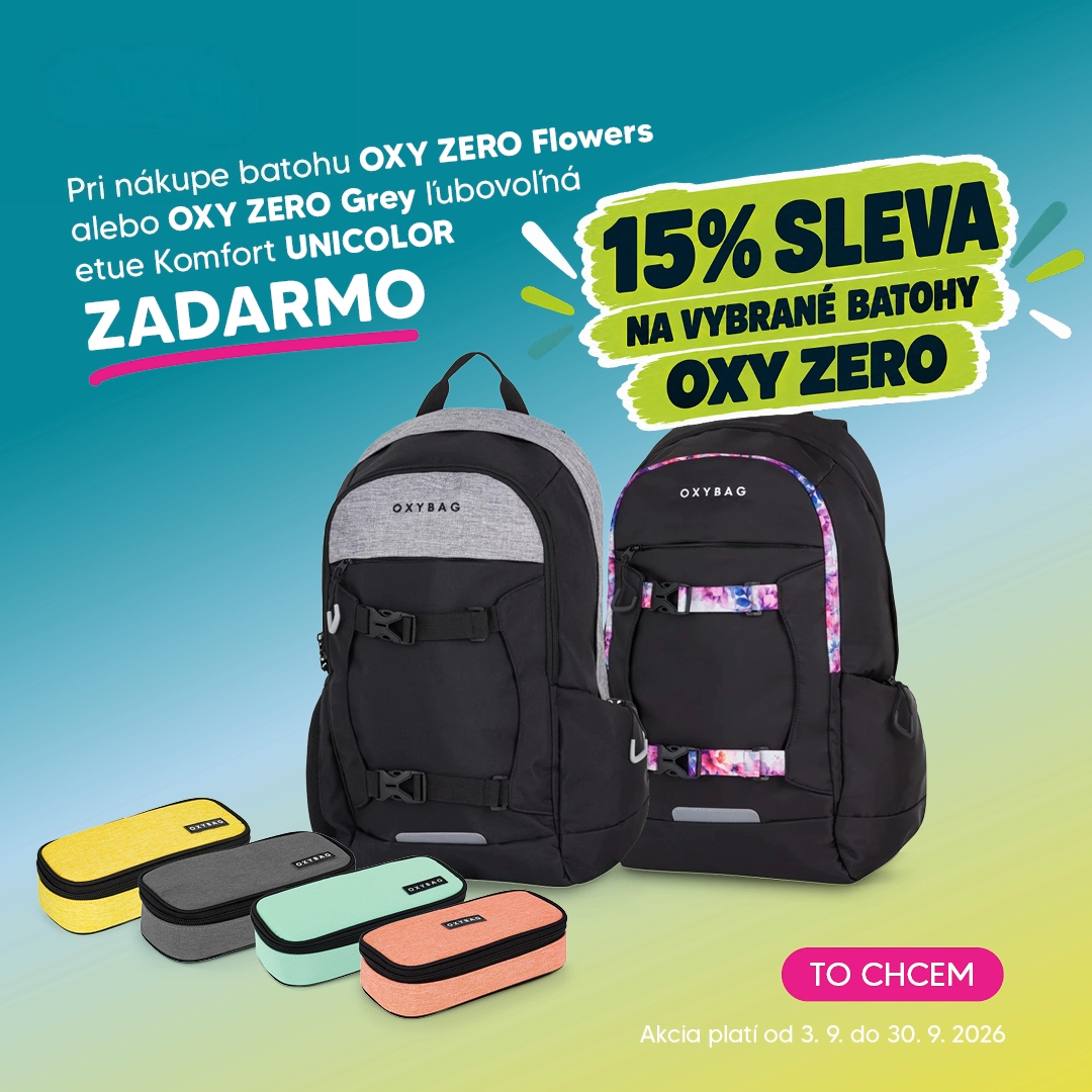 Pri kúpe vybraného batohu OXY Zero lubovolná etue komfort UNICOLOR zadarmo