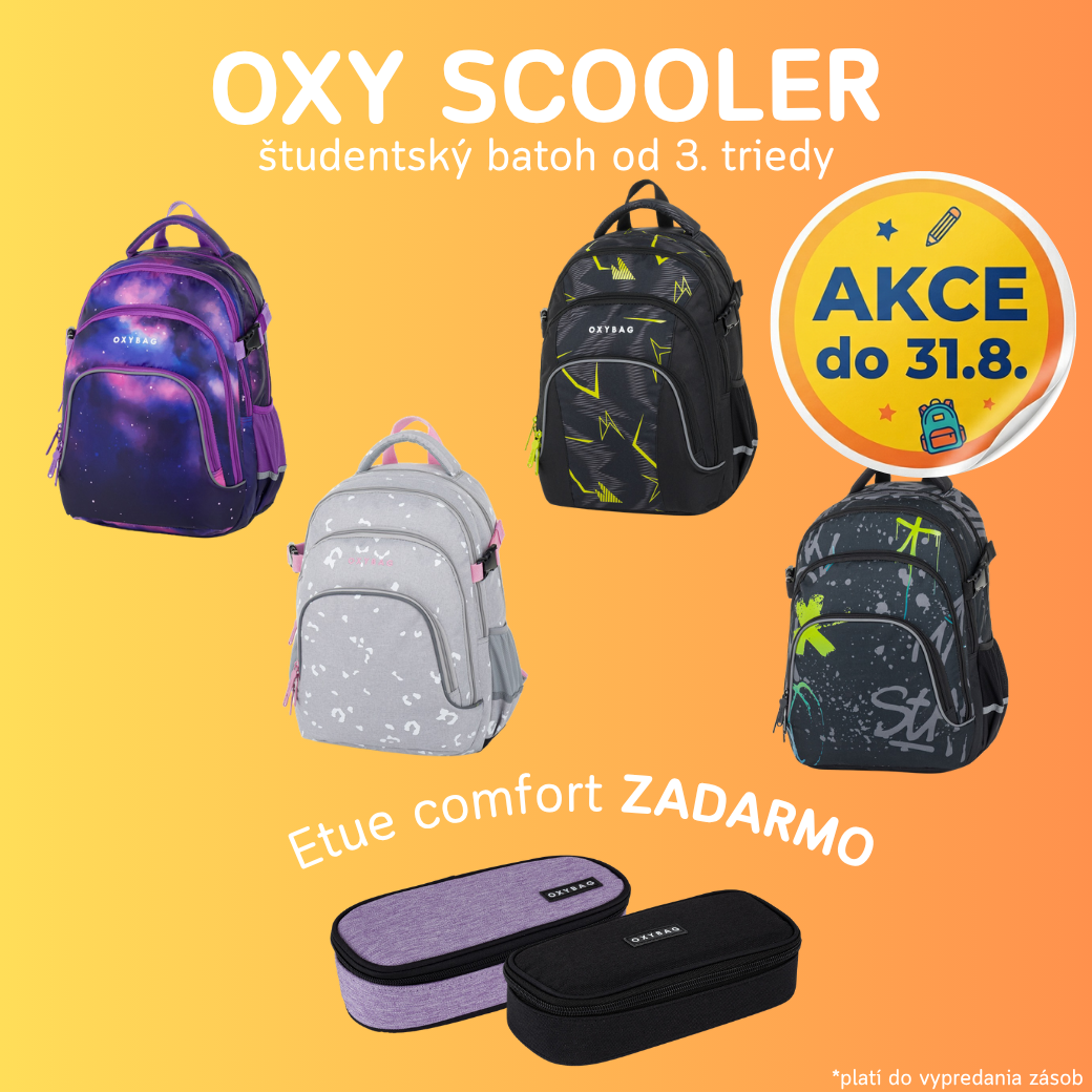 Študentský batoh Oxy Scool s puzdrom Comfort zadarmo v akcii do 31. 8.