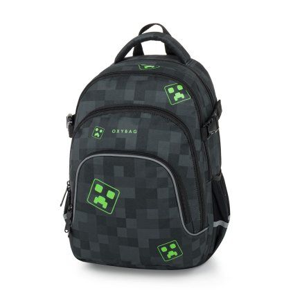 Študentský batoh OXY SCOOLER Cubes Green