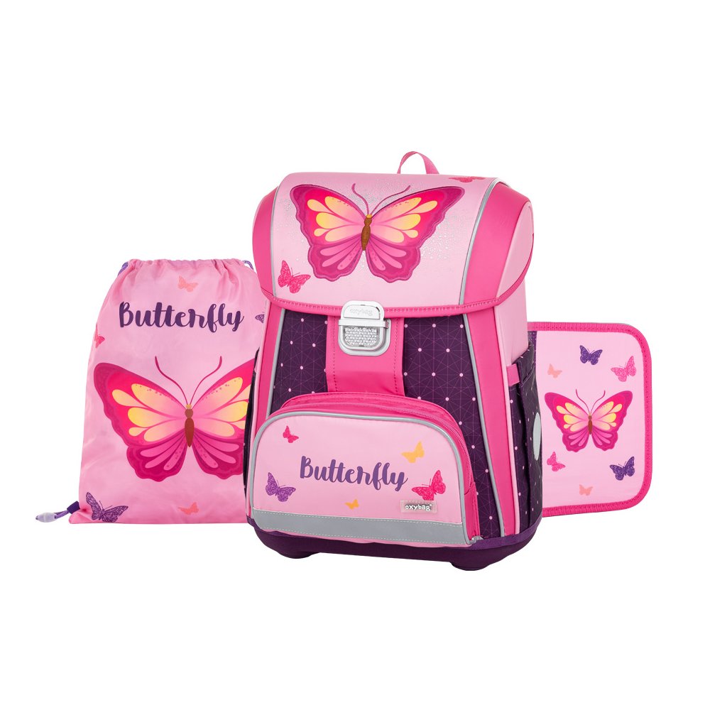 Oxybag Školský set 3-dielny PREMIUM Motýľ