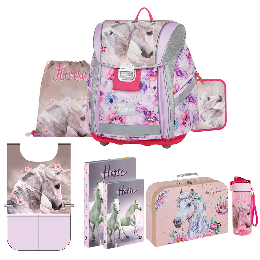 Oxybag Školský set 8-dielny Premium Light kôň romantic