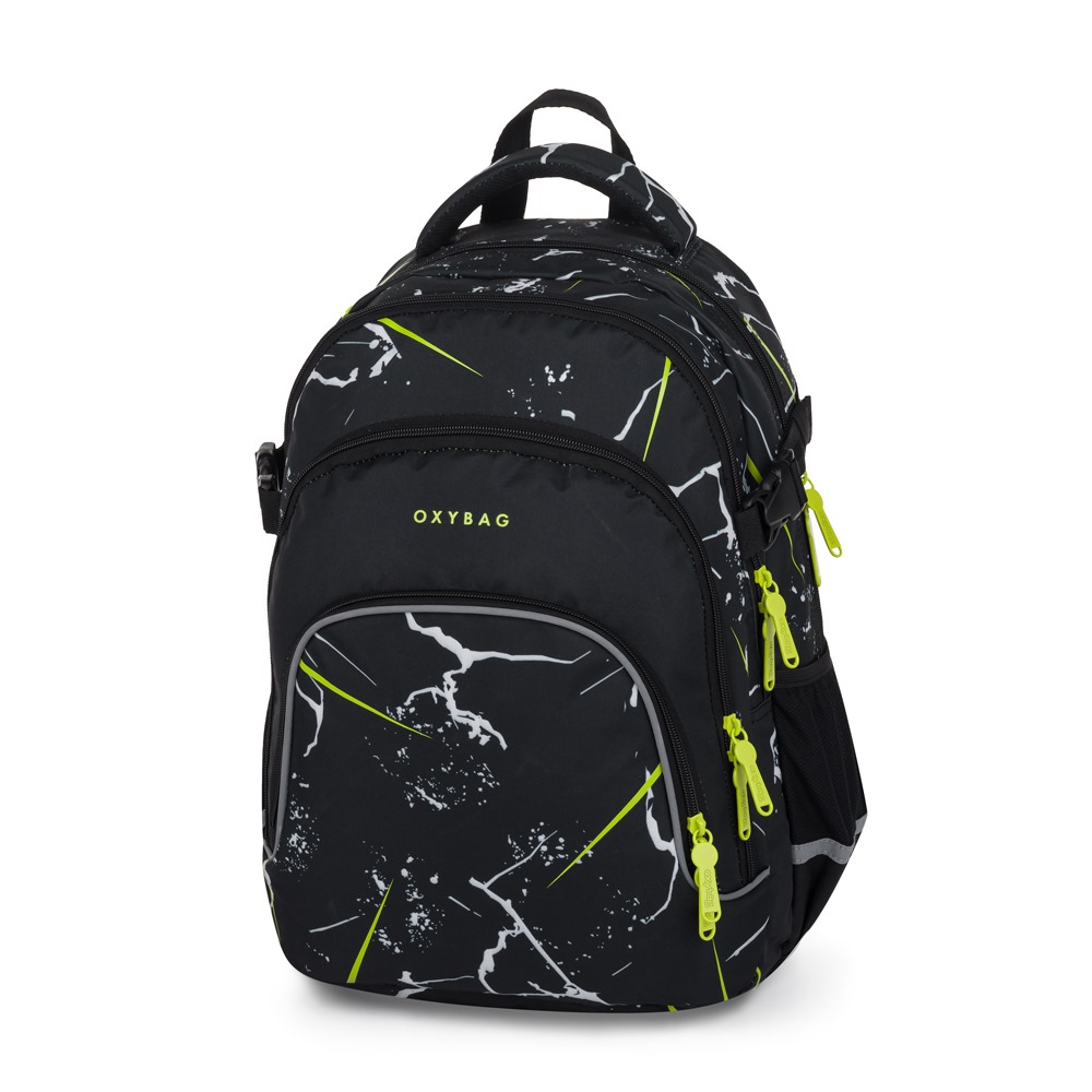 Oxybag Študentský batoh OXY SCOOLER Eletric zelenobiely