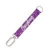 Krátka kľúčenka s karabínou Purple glitter
