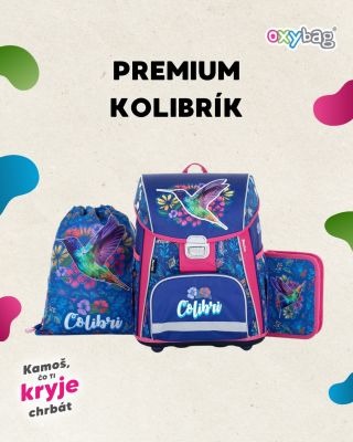 Školský set PREMIUM s motívom farebného kolibríka obsahuje aktovku, jednoposchodový peračník a vrecko na prezuvky. Teraz...