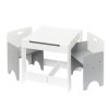 Stoleček se židličkami šedá bílá