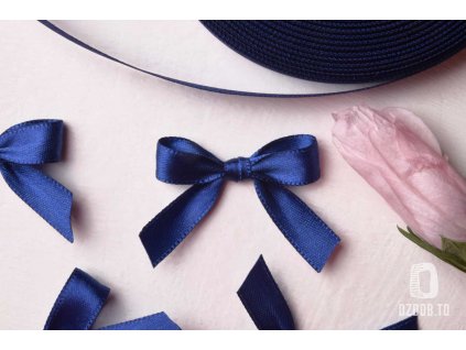 Kráľovská modrá mašlička saténová