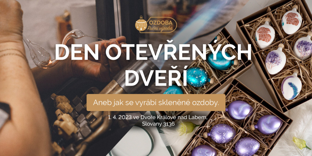 1. 4. – Den otevřených dveří, nakoukněte s námi pod ruce sklářských mistrů