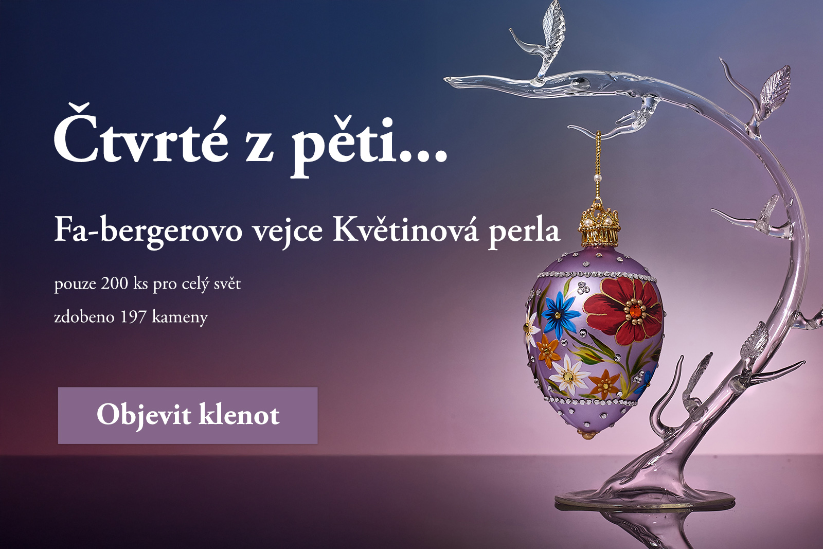 Novinka Fa-bergerovo vejce Květinová perla