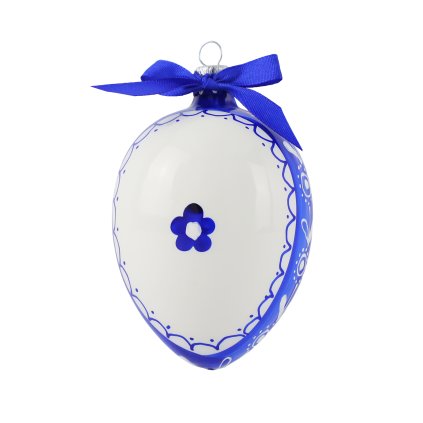 Vajíčko velké cibulák krajka - bílo-modré
