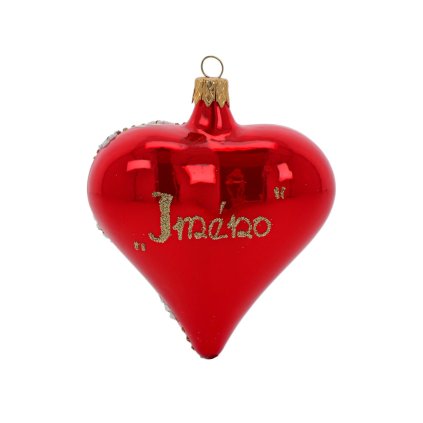 Srdce Valentýn se jménem na přání - s mašlí - červené