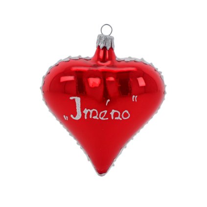 Srdce Valentýn se jménem na přání - cukrové zdobení - červené