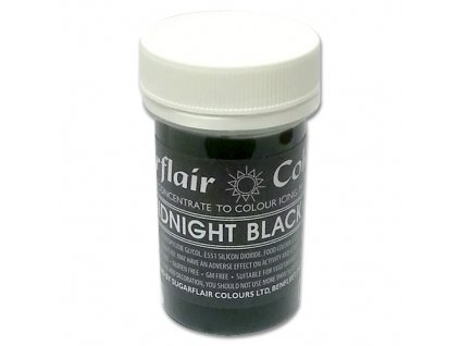 Pastelová gelová barva Sugarflair (25 g) Midnight Black