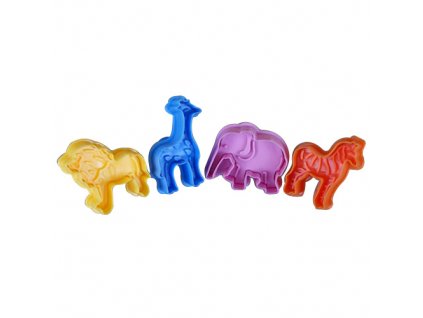 cp 205 strong food grade lion elephant zebra giraffe animal 4 pcs cookie cutter set