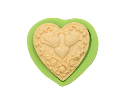 ES 1515 Love heart magpies Silicone Molds for Fondant Cake Decorating