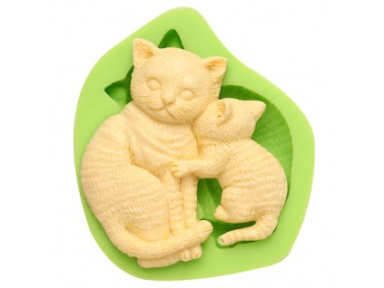 7ES 0049 Animal Themed Kiss Cats Silicone Molds Fondant Mould for cake decorating