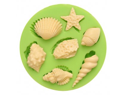 7ES 0509 Animal Mould Assorted Sea Star Seashells Fondant Silicone Molds for cake decorating