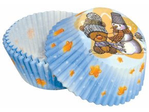 alvarak kosicky na muffiny c 92 modre s medvidkem a snehulakem 50 ks