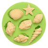 7ES 0509 Animal Mould Assorted Sea Star Seashells Fondant Silicone Molds for cake decorating