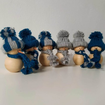 Sněhulák - safírová - vánoční dekorace (Barva safírová sada 6 ks)