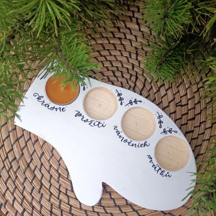 dřevěná rukavice na 4 čajové svíčky - ruční nápis