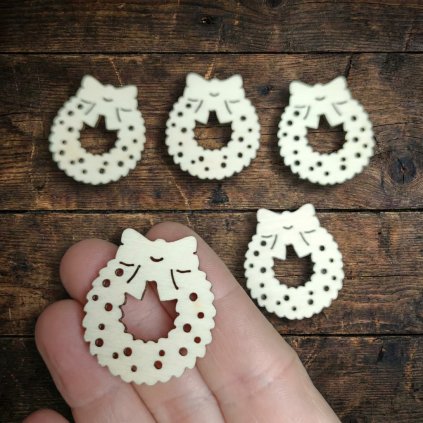 věneček z překližky na malé domečky 3,5x3cm 5ks