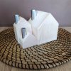 Domeček s komínkem (10x10cm) - 1 ks (Barva komínku zlatá, Výška 16 cm)