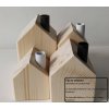 Domeček s komínkem (10x10cm) - 1 ks (Barva komínku zlatá, Výška 10 cm, Úprava přírodní)