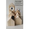 Domeček s komínkem (8x8cm) - 1 ks (Barva komínku zlatá, Výška 10 cm, Úprava přírodní)