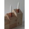 Domečky s komínkem - 2 ks (10x10cm) (Barva komínku zlatá, Úprava přírodní)