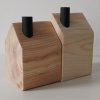 Domečky s komínkem - 2 ks (10x10cm) (Barva komínku zlatá, Úprava přírodní)