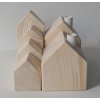 Domečky s komínkem - 2 ks (10x10cm) (Barva komínku zlatá, Úprava přírodní)
