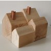 Domečky s komínkem - 2 ks (10x10cm) (Barva komínku zlatá, Úprava přírodní)