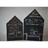 Dřevěná tabule ve tvaru domečku (Výška 21 cm)