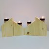 Domeček s komínkem na čajovou svíčku -  pultová střecha - 1 ks (Výška 16 cm)