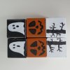 dřevěné kostky motiv halloween - barvy oranžová, bílá, černá