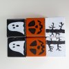dřevěné kostky motiv halloween - duch, dýně, strom