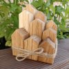 balíček malých domečků - z tvrdého přírodního dřeva