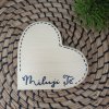 Dřevěné srdce přírodní  s popisem Miluji Tě - originální ruční kaligrafie