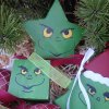 Hvězda, kostka a stromneček s kresbou Grinch - dřevo
