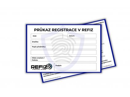 REGISTRAČNÍ karta REFIZ uni