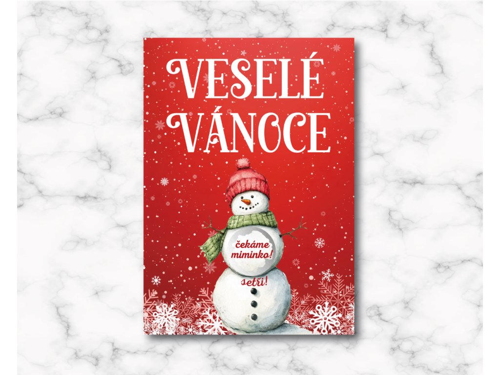 sněhulák setřený čekáme miminko na web