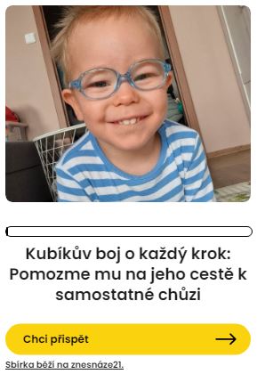 Kubíkův boj o každý krok: Pomozme mu na jeho cestě k samostatné chůzi