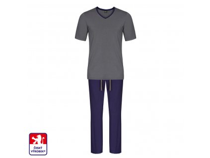 Pyjamo set long grey blue O3